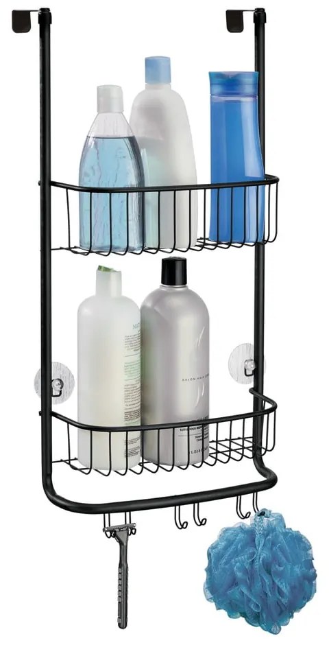 Czarny wiszący organizer łazienkowy iDesign Forma, 30x65 cm