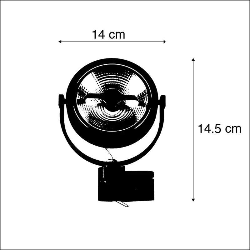 Reflektor szynowy LED 3-fazowy czarny 15W 2700K w komplecie z AR111 - Expert Nowoczesny Oswietlenie wewnetrzne