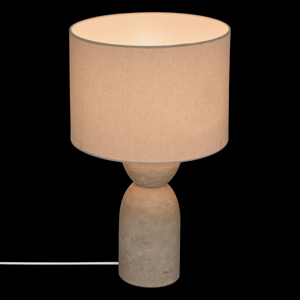 Lampa stołowa z trawertynową podstawą ERIN, Ø 28 x 47,5 cm