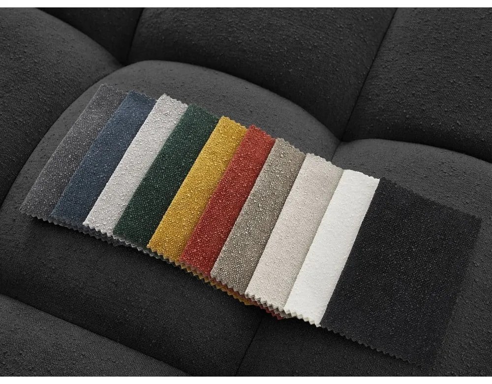 Czarny podnóżek z materiału bouclé Everest – Bobochic Paris