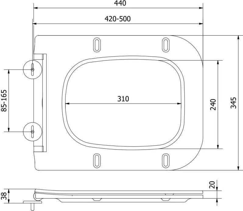 Mexen Madox deska wolnoopadająca slim, duroplast, biała połysk - 39154000