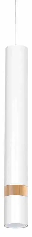 Lampa wisząca, biała/drewno tuba JOKER WHITE/WOOD 1xGU10