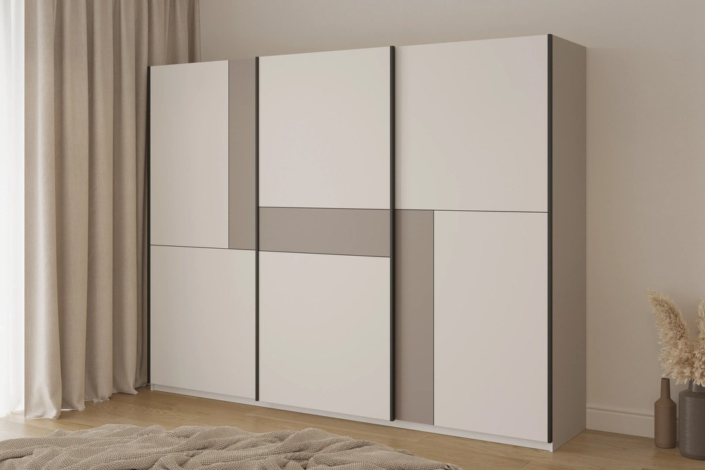 Szafa Przesuwna LUBERO 120 cm Szafa Trzydrzwiowa Kaszmir