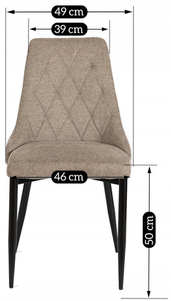 Krzesło Tapicerowane do Salonu CORK 2 Beżowe Nowoczesne Loft