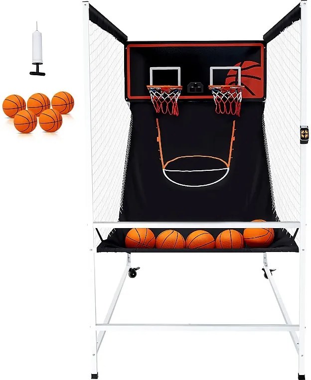 Obręcz do Koszykówki SucceBuy Podwójny Strzał do Gry w Koszykówkę w Pomieszczeniach dla 2 Graczy i 5 Piłek