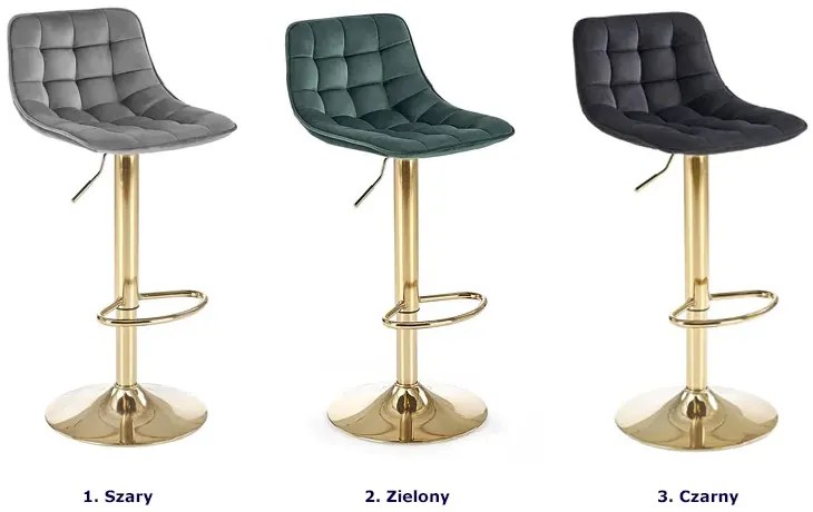Szary pikowany hoker glamour tapicerowany welurem - Limi