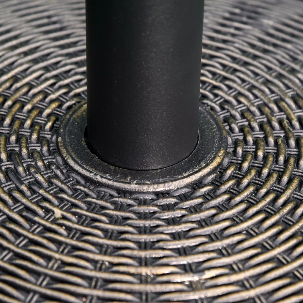 Outsunny Stojak na parasol z cementu 14 kg okrągły z rattanowym wzorem, uchwyt na parasol 35 mm/38 mm/48 mm | Aosom PL