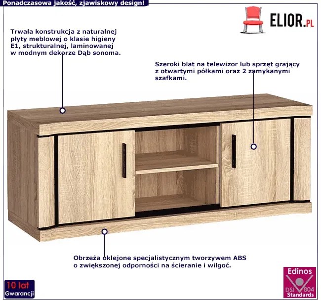 Szafka RTV dąb sonoma - Rectano 14X