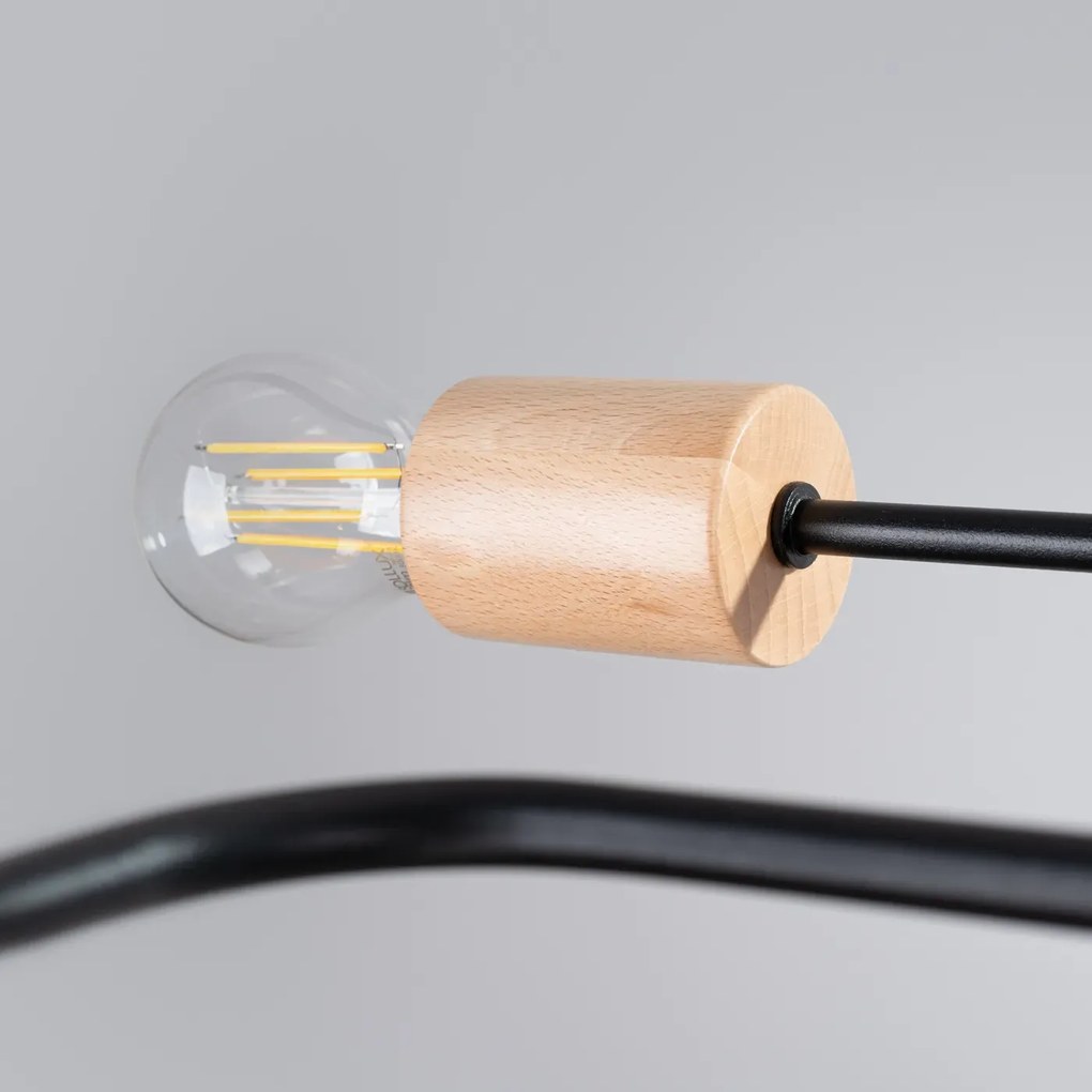 Żyrandol TIMBO 8 czarny SOLLUX LIGHTING
