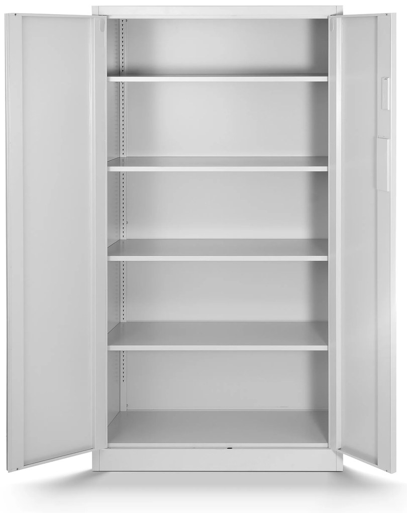 Biurowa szafa metalowa na akta DANIEL, 900 x 1850 x 400 mm, szara