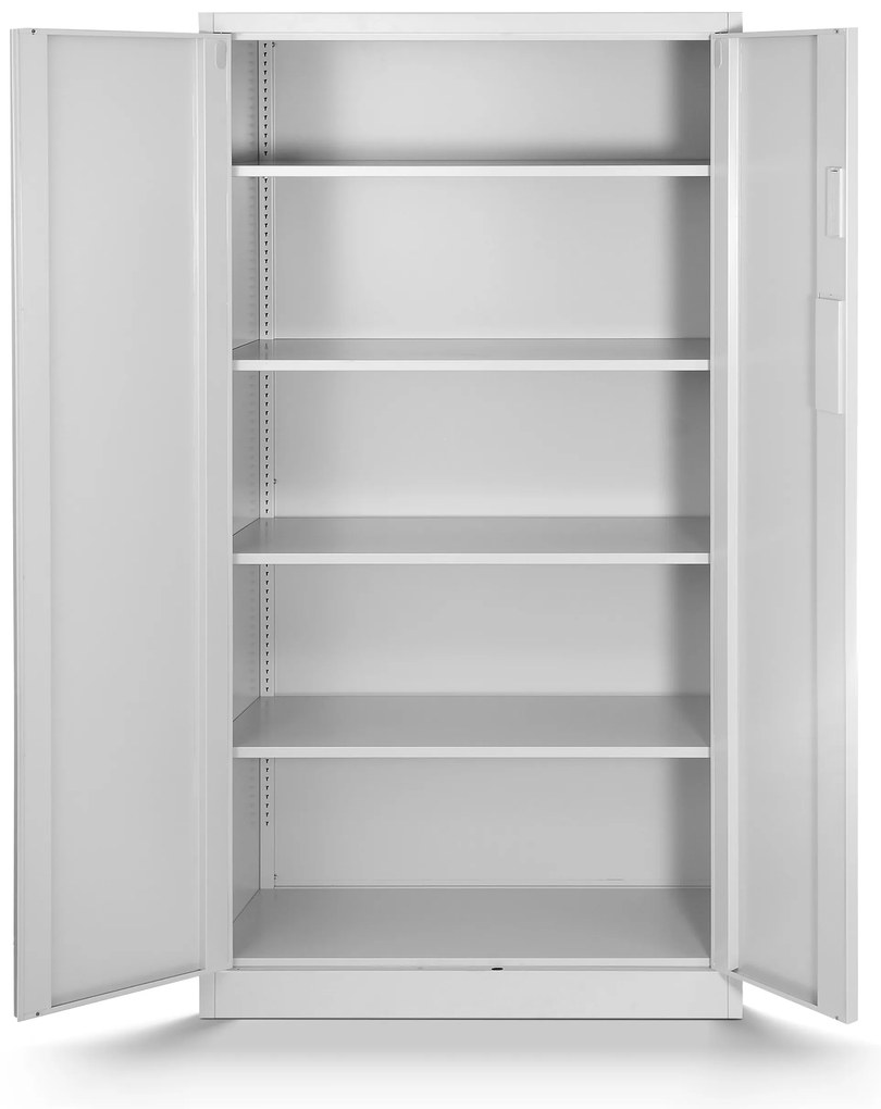 Szafa biurowa metalowa na akta z zamkiem szyfrowym szara, 900x1850x400 mm: DANIEL
