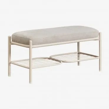 Ławka Tapicerowana Anisa 90 Cm Kremowa Tapioca & Chenilla W Kolorze Złamanej Bieli - Sklum