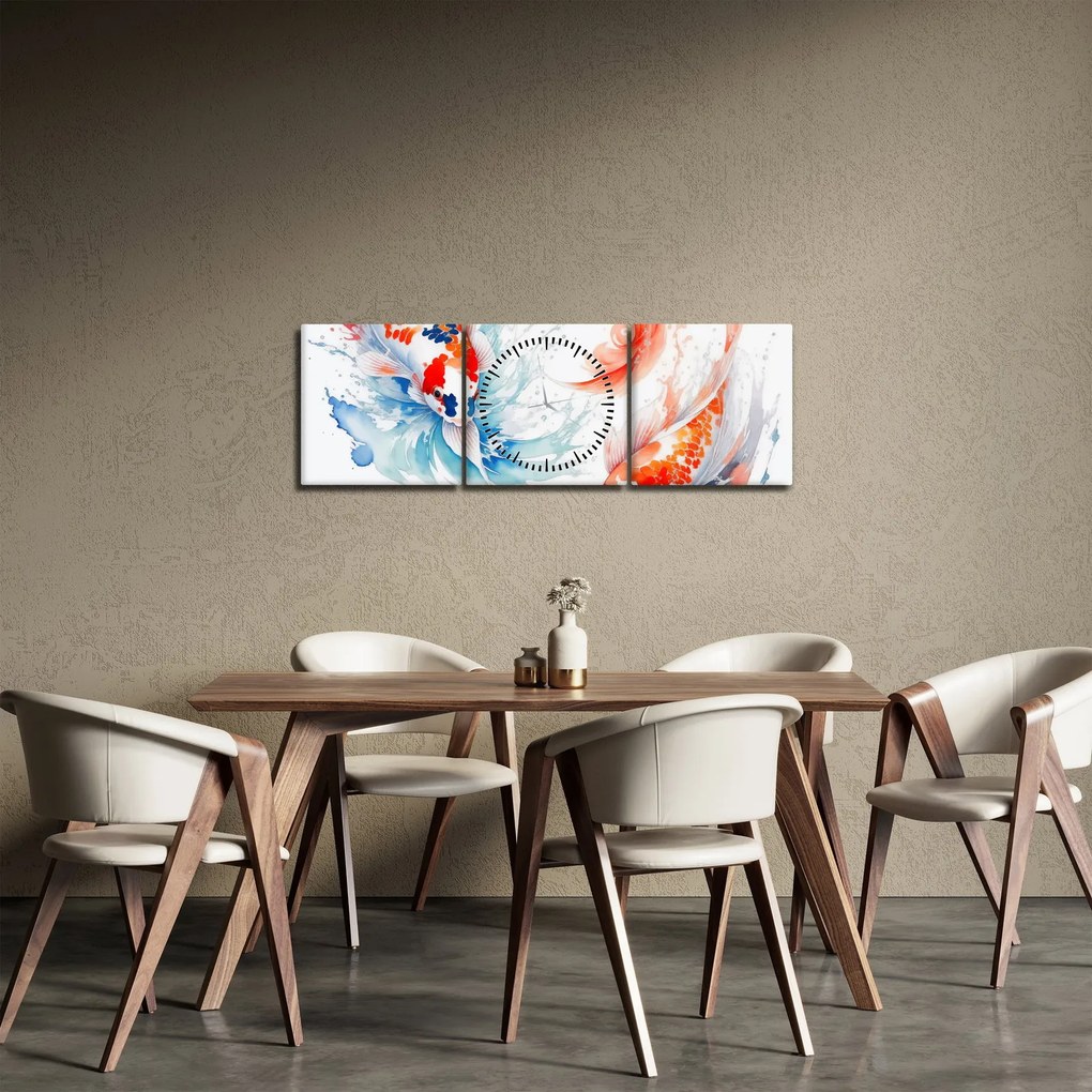 Obraz - Ryba (z zegarem) (90x30 cm)