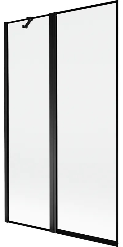 Mexen Mist parawan nawannowy 2-skrzydłowy lewy 110 x 150 cm, czarna ramka, czarny - 8A9-110-011-70-70-L