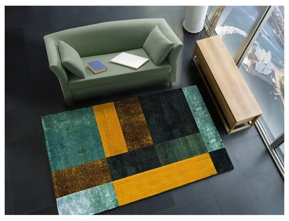 Żółty/niebieski dywan 140x200 cm Pandora Pablo – Universal