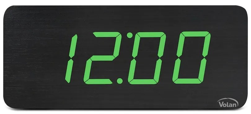 Duży zegar elektroniczny budzik led drewniany cyfrowy stojący termometr dat