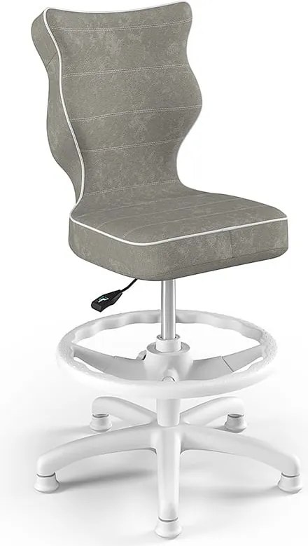 Obrotowe krzesło dla dzieci z podnóżkiem Petit White rozmiar 4 (133-159 cm)