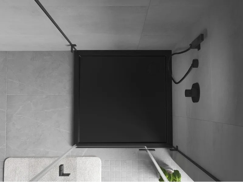 Mexen Flow brodzik kwadratowy slim 100 x 100 cm, czarny mat - 46S701010