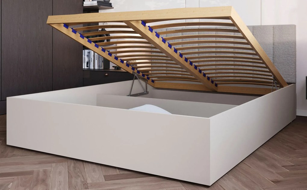 Kaszmirowe łóżko z włochatym zagłówkiem 120x200 L6-R66