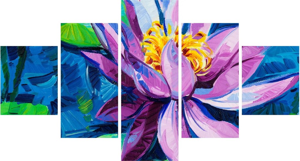 Obraz lilii wodnej na wodzie (125x70 cm)