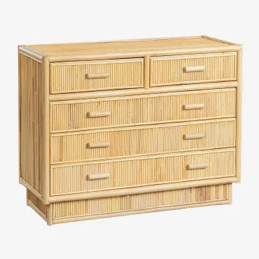 Komoda 100x40 Cm Z Rattanu Leiremy Natural - Sklum