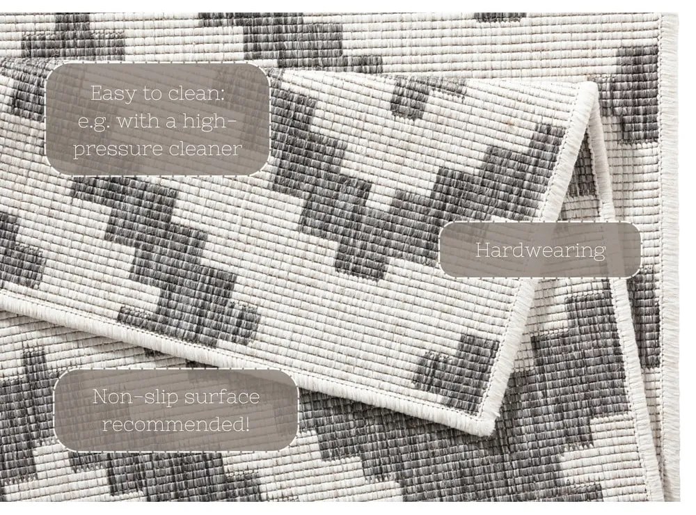 Szary chodnik dwustronny NORTHRUGS Malta, 80x345 cm