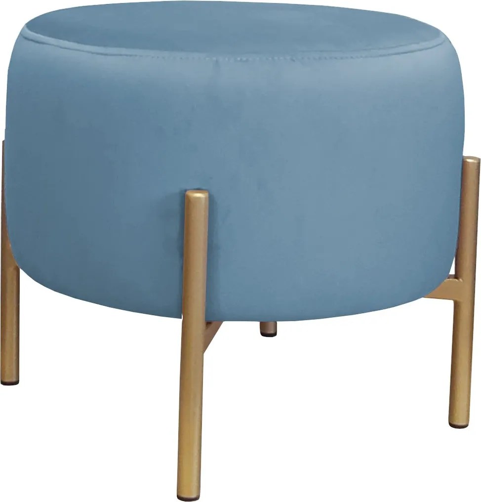 Pufa OLA loft ławka podnóżek metal : Kolor Stelaża - Złoty, Kolor tkaniny - VELVET - MG33, Typ tkaniny - Velvet