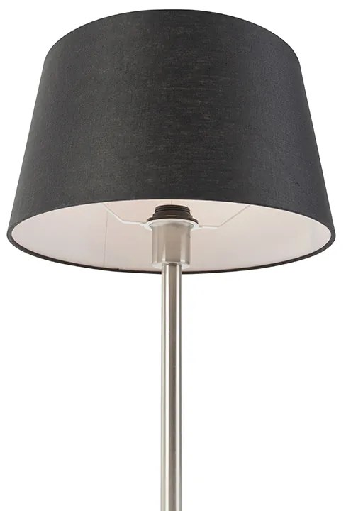 Lampa stołowa stal klosz czarny 32cm - Simplo Nowoczesny Oswietlenie wewnetrzne