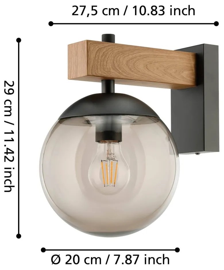 Zewnętrzna lampa ścienna (wysokość 29 cm) BUFALATA – EGLO