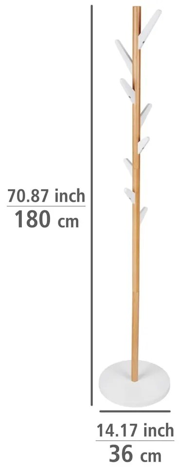 Biało-naturalny bambusowy wieszak Finja – Wenko