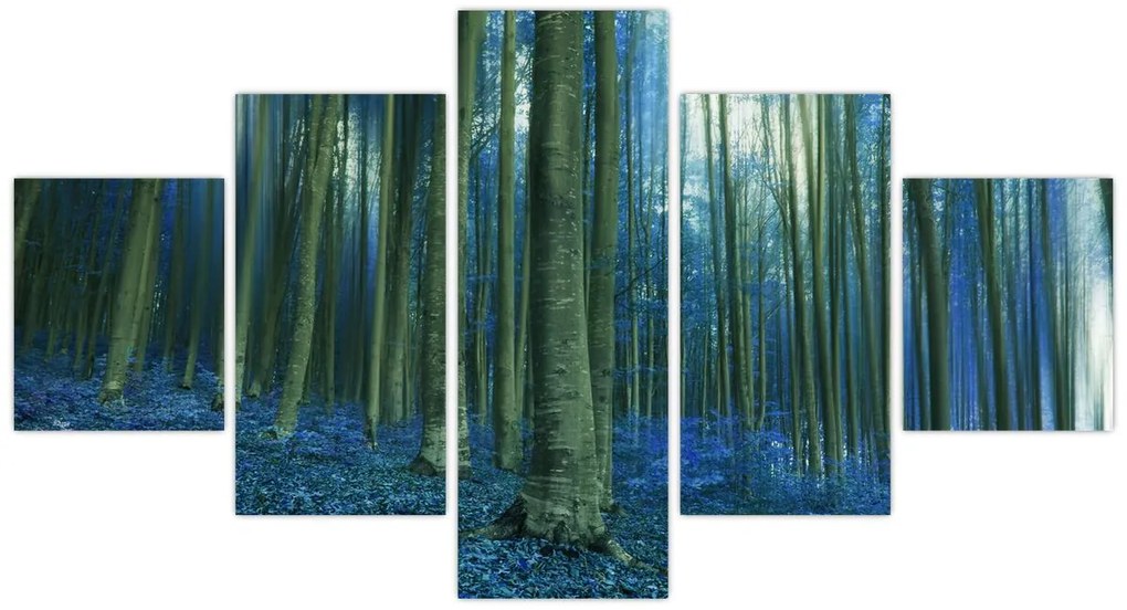 Obraz - Niebieski las (125x70 cm)