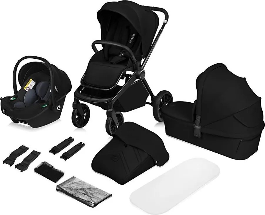 Lionelo - Wózek kombinowany 3w1 MIKA PLUS Black Onyx