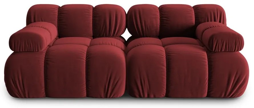 Czerwona aksamitna sofa 188 cm Bellis – Micadoni Home