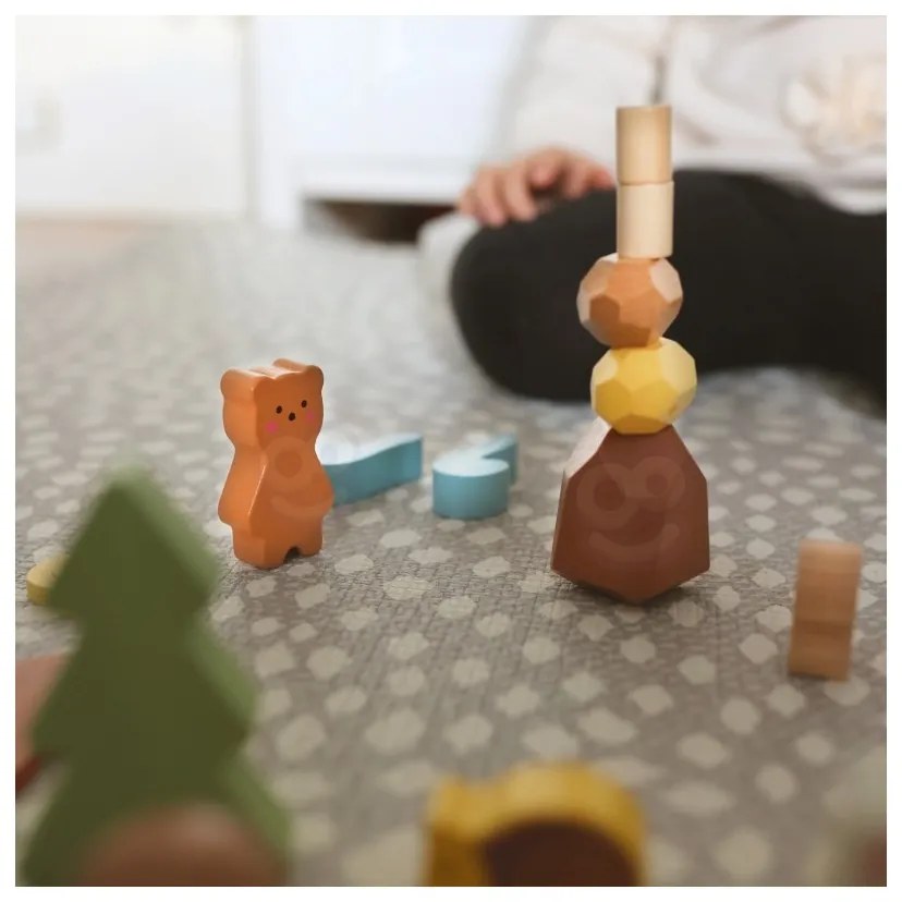 Tooky toy zestaw leśny układanka w stosy klocki figurki
