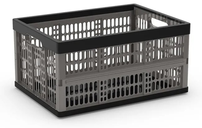 Szary plastikowy pojemnik 47,5x34,5x23,5 cm Folding Crate – KIS