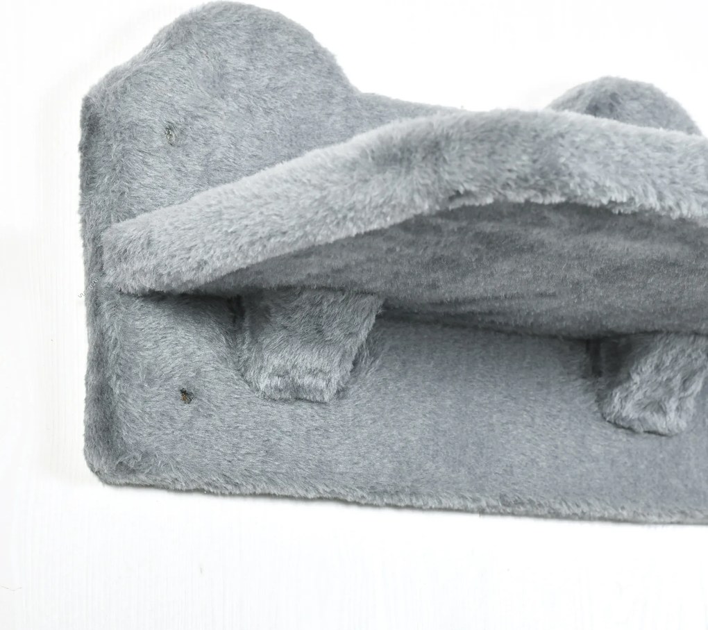 PawHut Zestaw do Wspinaczki dla Kotów, Hamak, Drapak, Platformy, Plusz, Sizal, Szary