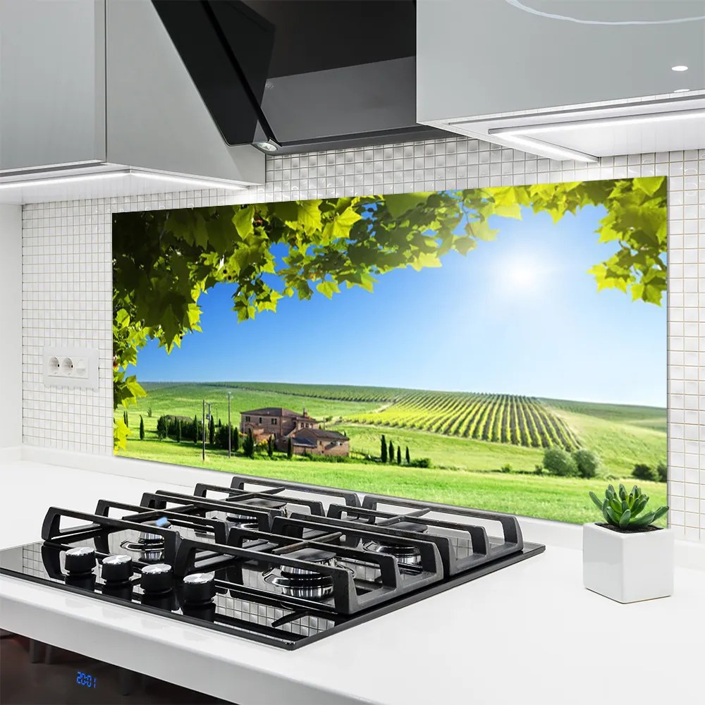 Panel Szklany Jesienne Pole pełne Liści