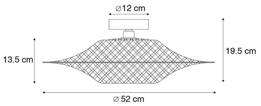 Zewnetrzna Orientalna lampa sufitowa zewnętrzna bambusowa 50 cm IP44 - RinaKolonialny Oswietlenie zewnetrzne