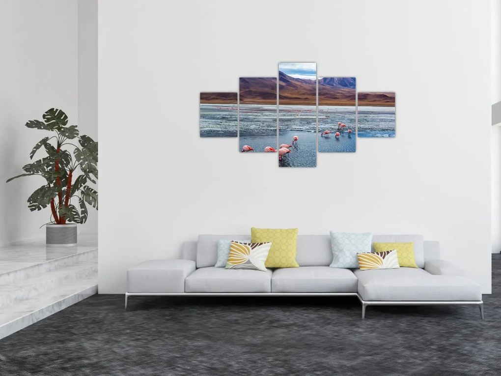 Obraz - Flamingi (125x70 cm)