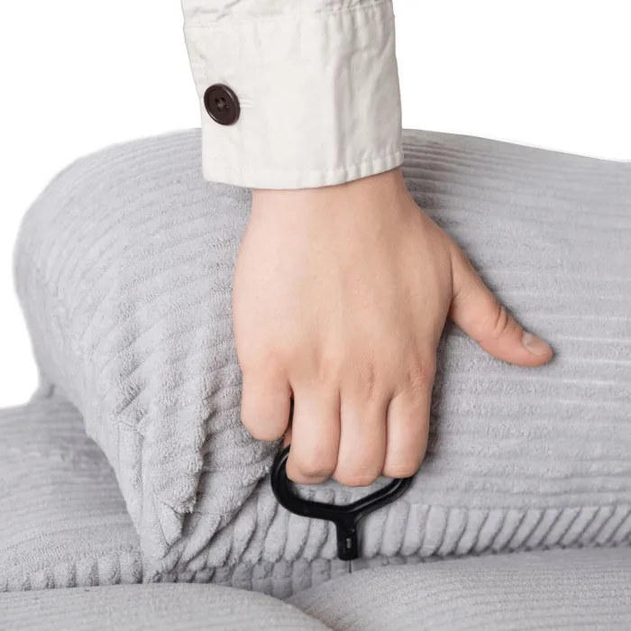 Fotel Rozkładany z Podnóżkiem ARTURO Szary Nowoczesny