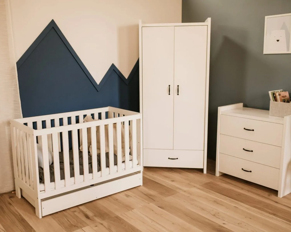 Łóżeczko dziecięce AMELIA II 120x60 białe LITTLE SKY