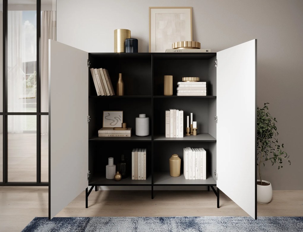 Komoda RAFTT 122x140 cm, czarna