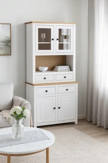 Biały drewniany kredens - Romda