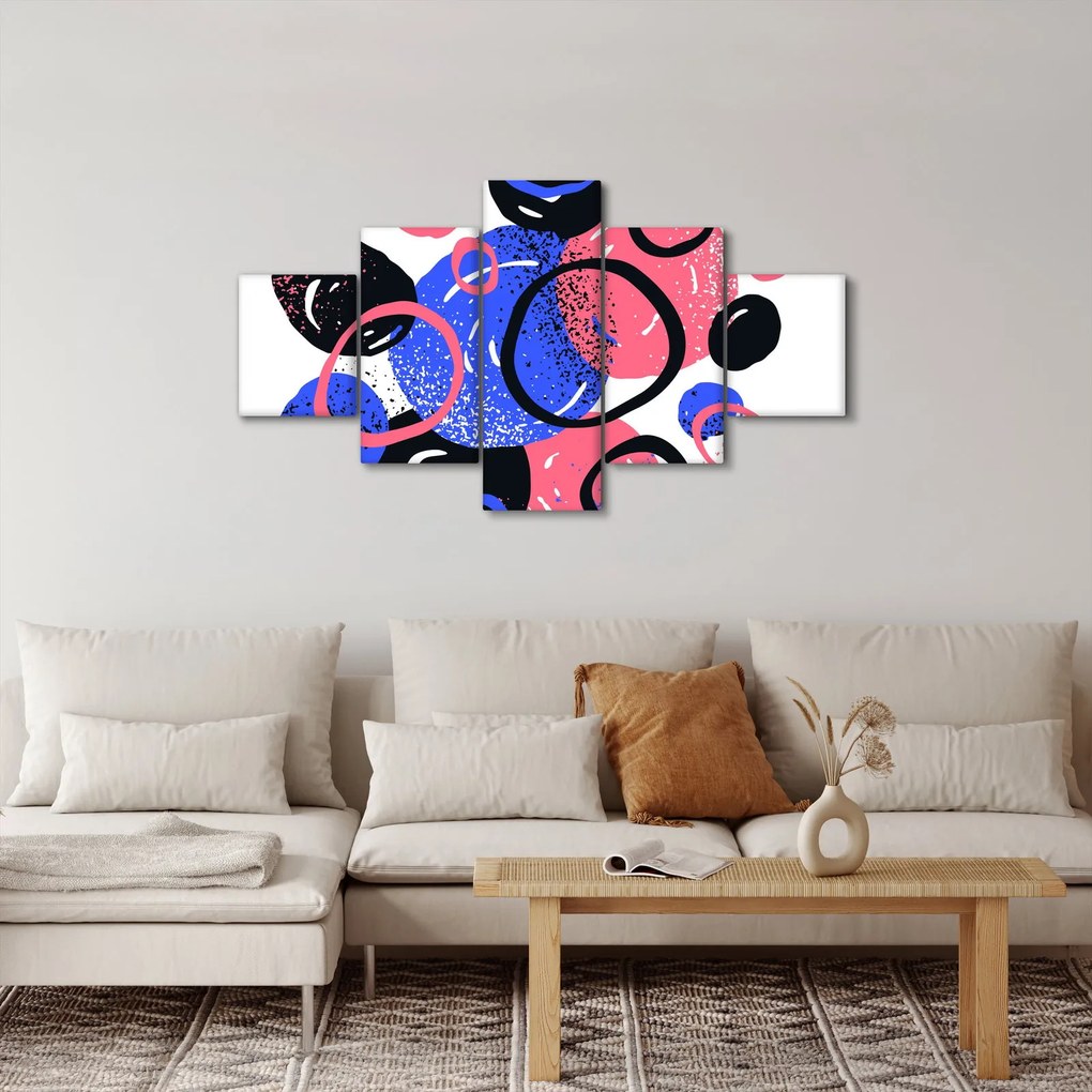Obraz - Motyw z kółkami w żywych kolorach (125x70 cm)