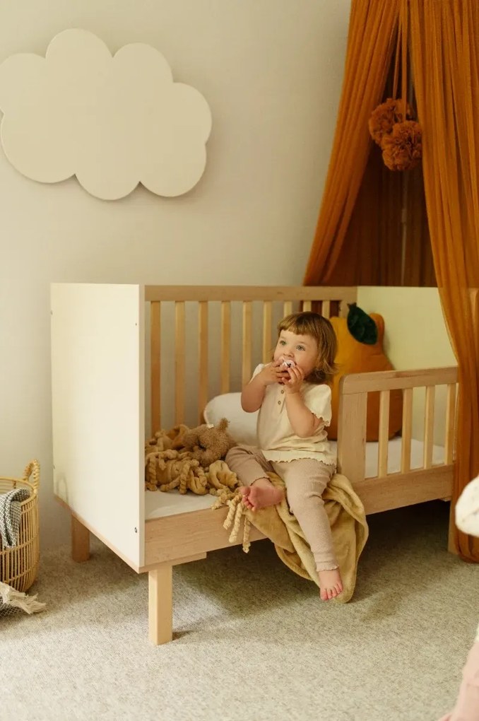 Łóżeczko dziecięce LAURA 120x60 buk/szampański LITTLE SKY