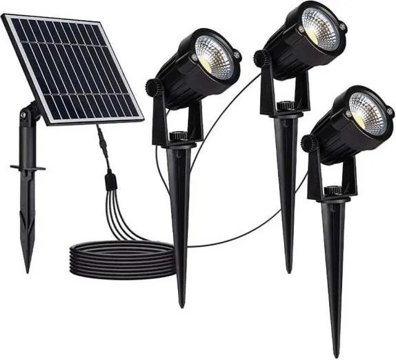 ZESTAW 3x LED Lampa solarna zewnętrzna 3xLED/1,2W/3,7V IP65 3000K 4000 mAh