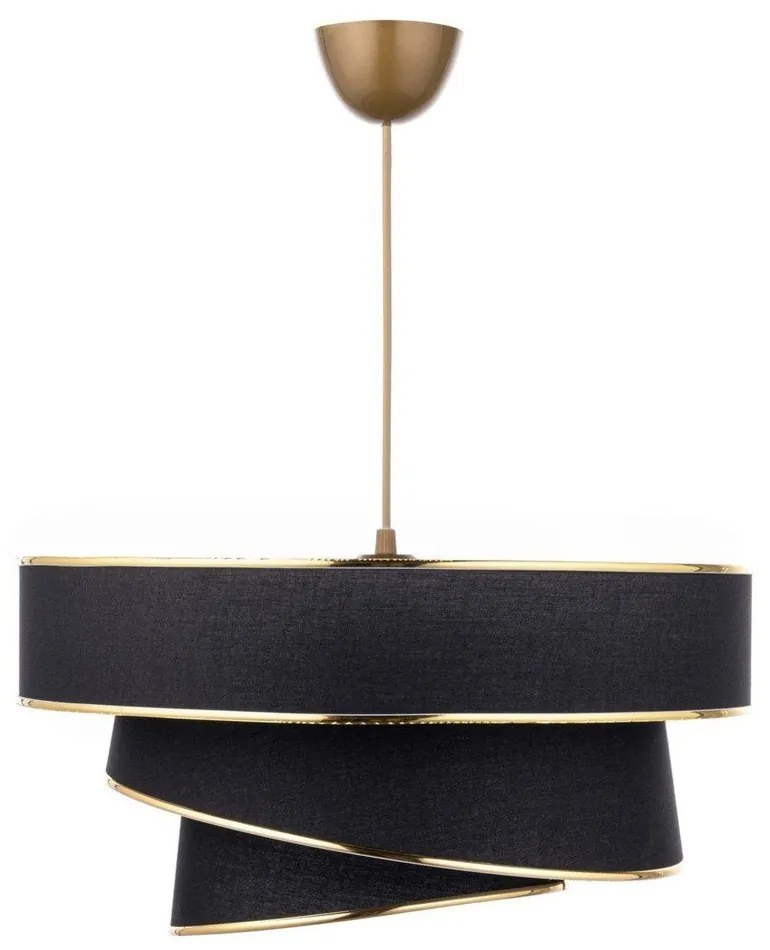 Lampa wisząca w czarno-złotym kolorze z tekstylnym kloszem ø 40 cm Couper – Opviq lights