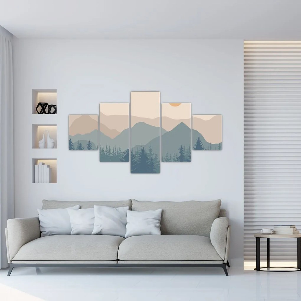 Obraz - Góry Turkusowe N⁰1 (125x70 cm)