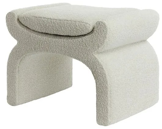 Kremowy puf z materiału bouclé Nafya – Light &amp; Living