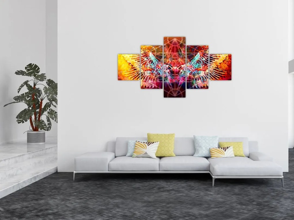 Obraz - Merkaba ze skrzydłami, abstrakcja (125x70 cm)